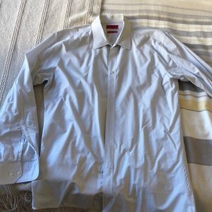 White Hugo button down with black accents